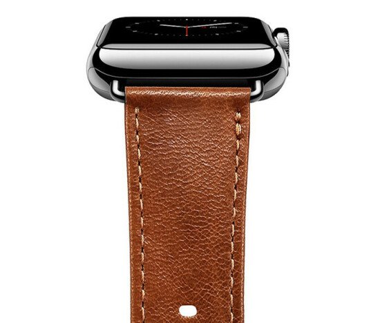 Curea iUni compatibila cu Apple Watch 1/2/3/4/5/6/7, 40mm, Vintage, Piele, Brown