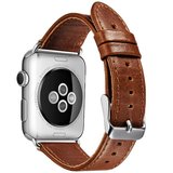 Curea iUni compatibila cu Apple Watch 1/2/3/4/5/6/7, 40mm, Vintage, Piele, Brown